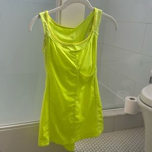 LULULEMON ATHLETICA bright yellow tank top with built in sports bra
